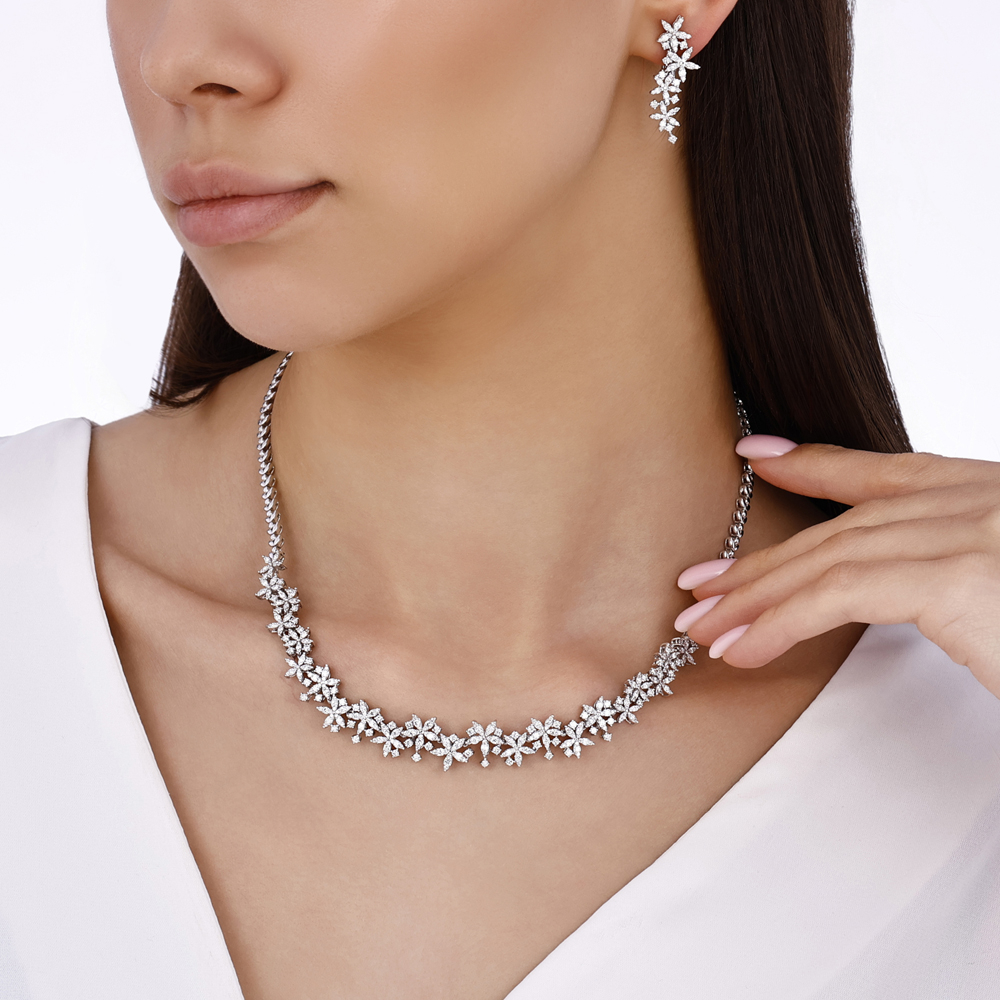 Pırlanta Çiçek Model Gerdanlık