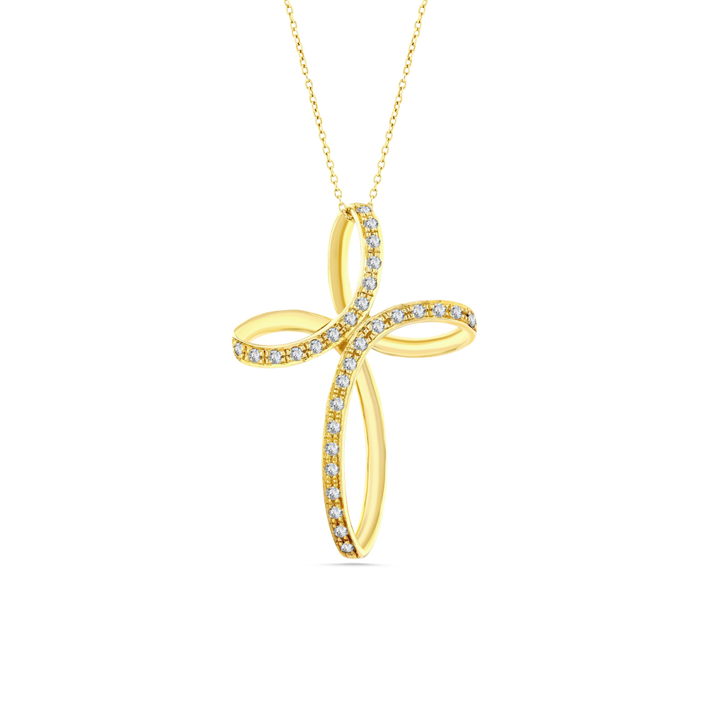 Tasarım Haç Pırlanta Kolye