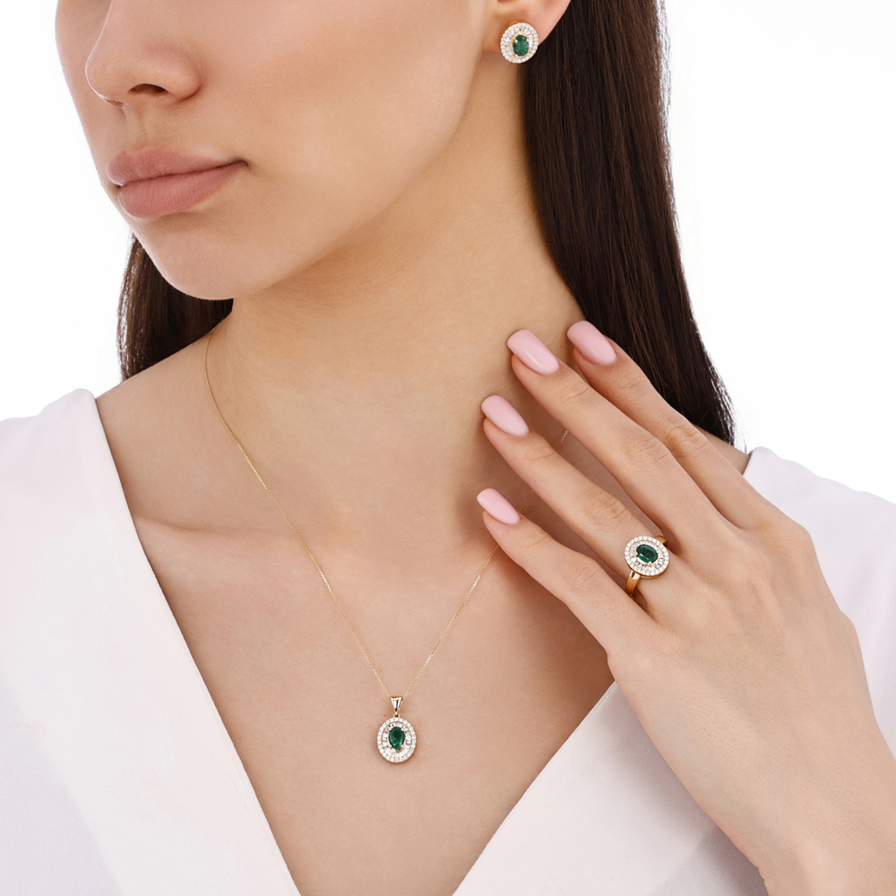 1.26 Karat Zümrüt Pırlanta Kolye