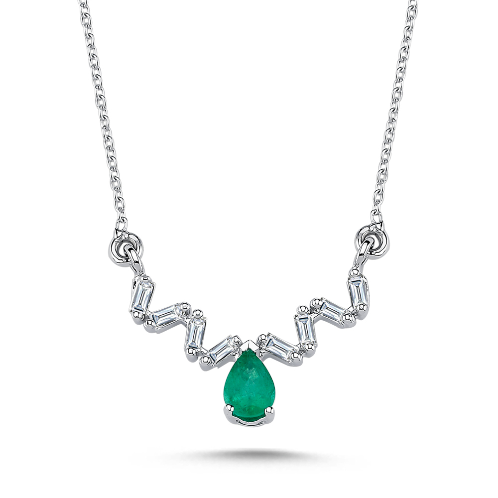 0.25 Karat Zümrüt Pırlanta Kolye