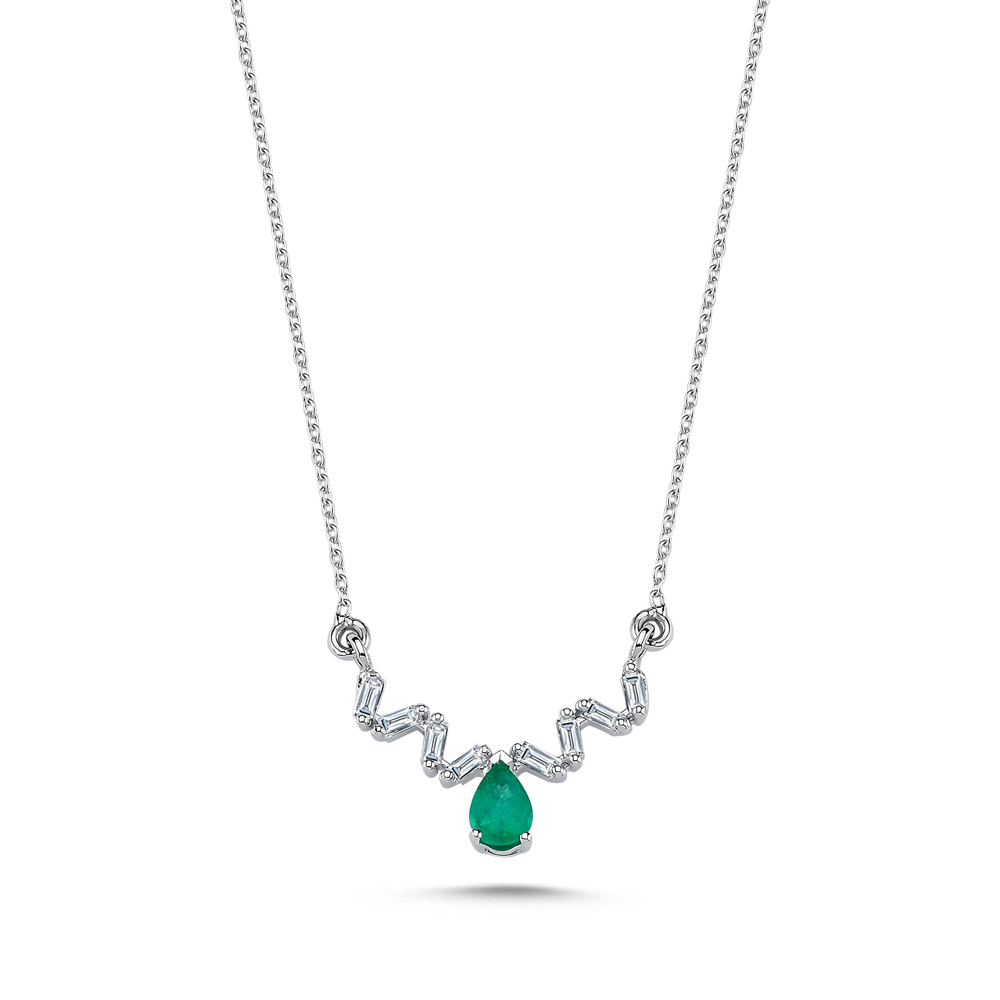 0.25 Karat Zümrüt Pırlanta Kolye
