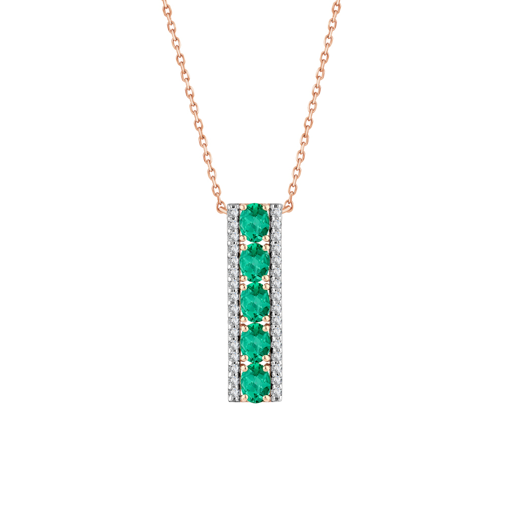 0.91 Karat Pırlanta Zümrüt Kolye