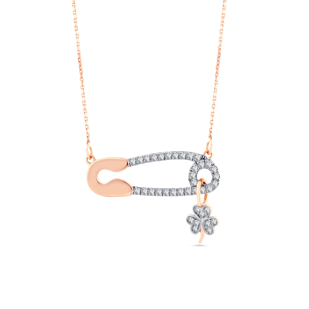 Pırlanta Çengelli İğne Kolye