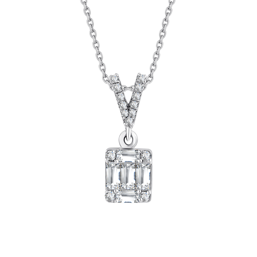 0.21 Karat Pırlanta Baget Kolye