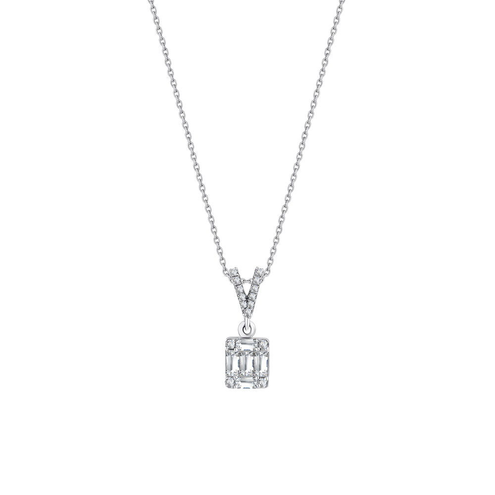 0.21 Karat Pırlanta Baget Kolye