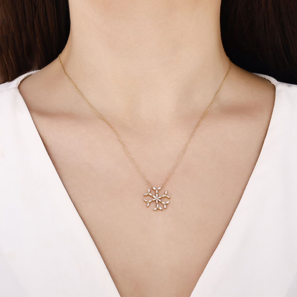 Pırlanta Kar Tanesi Kolye