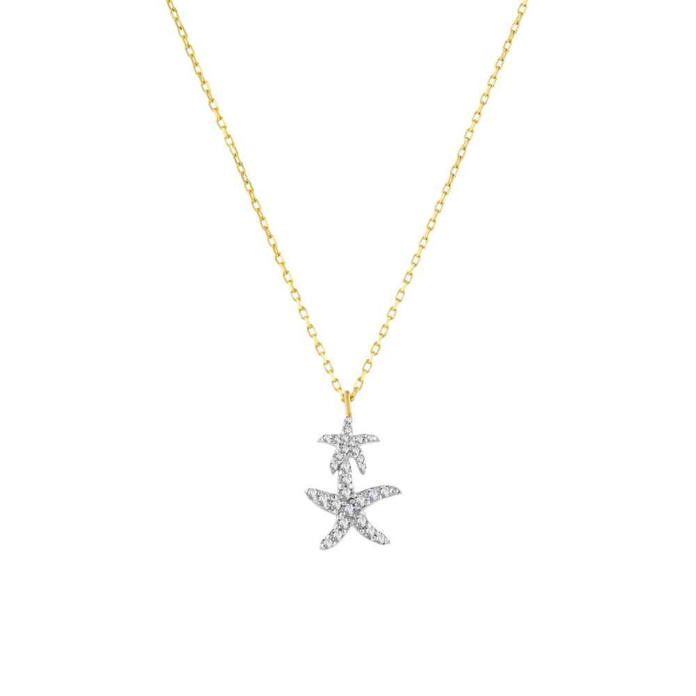 0.14 Karat Pırlanta Deniz Yıldızı Kolye