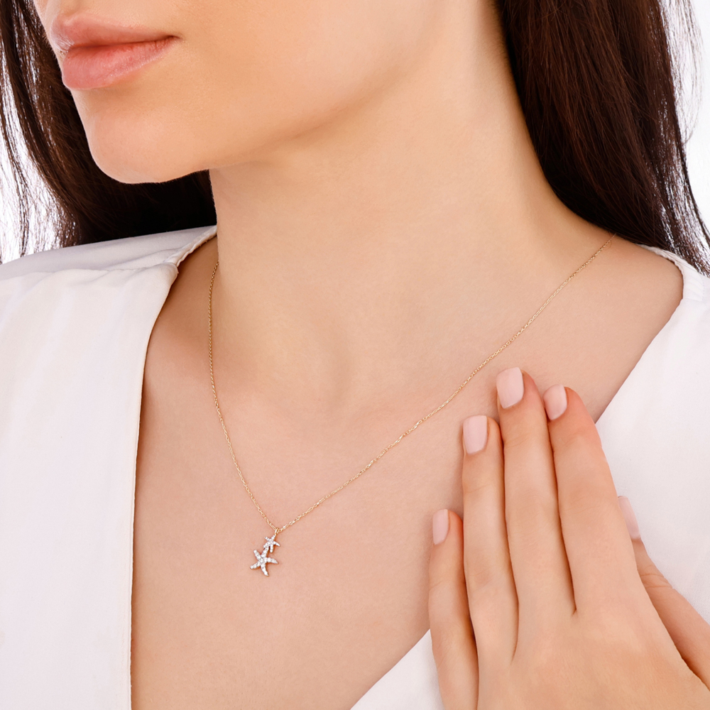 0.14 Karat Pırlanta Deniz Yıldızı Kolye