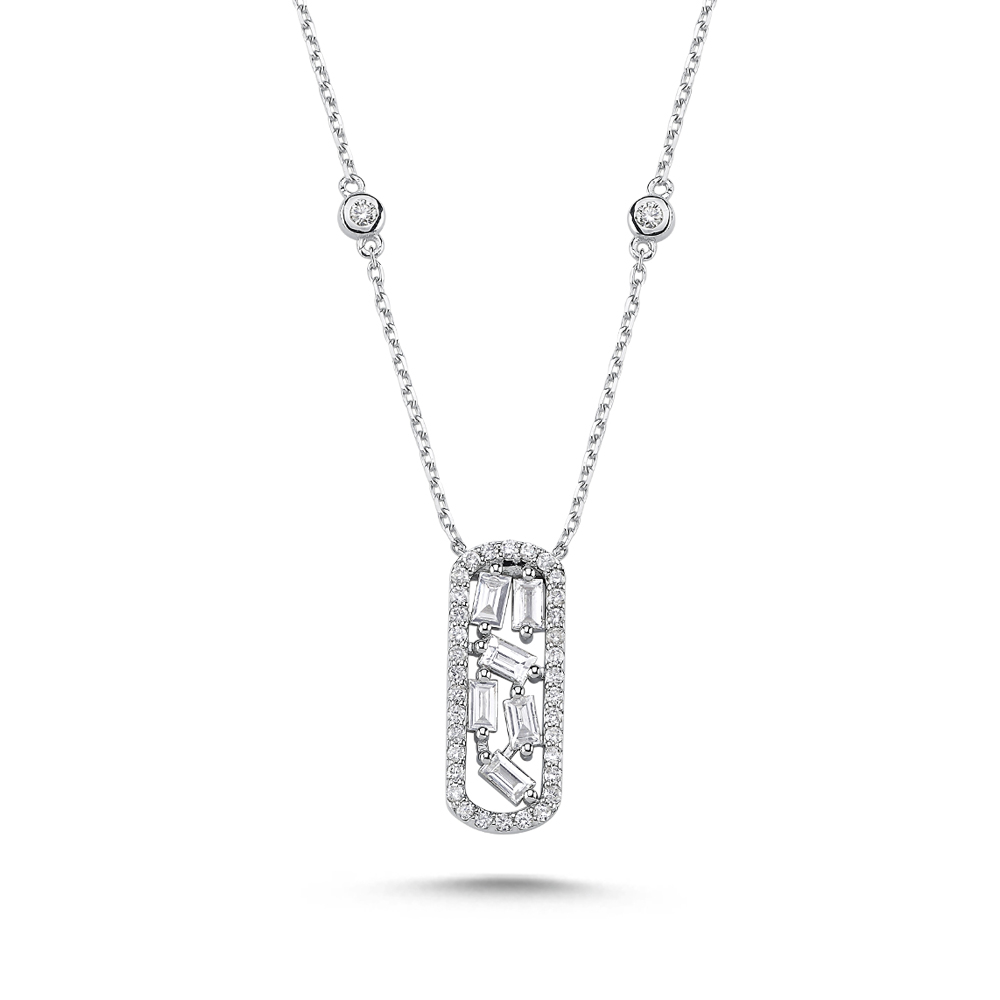 0.67 Karat Baget Pırlanta Kolye