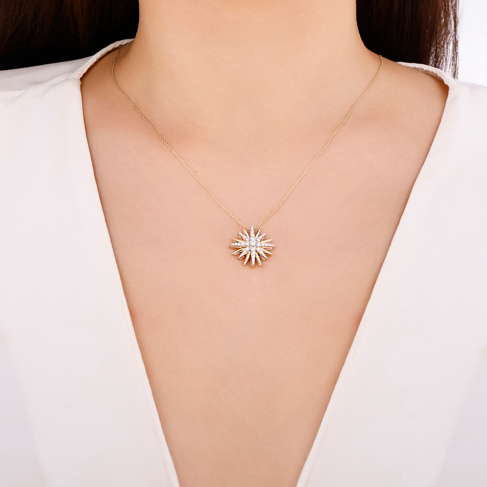 0.44 Karat Pırlanta Güneş Kolye