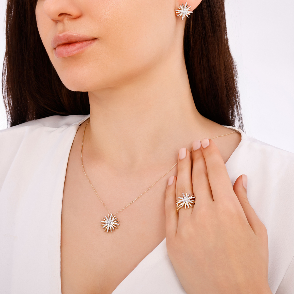 0.44 Karat Pırlanta Güneş Kolye