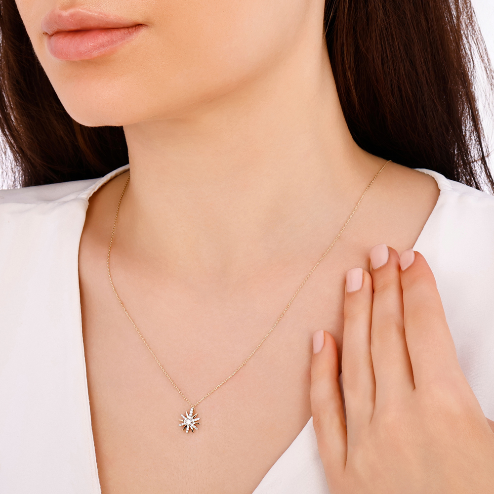 0.13 Karat Pırlanta Güneş Kolye