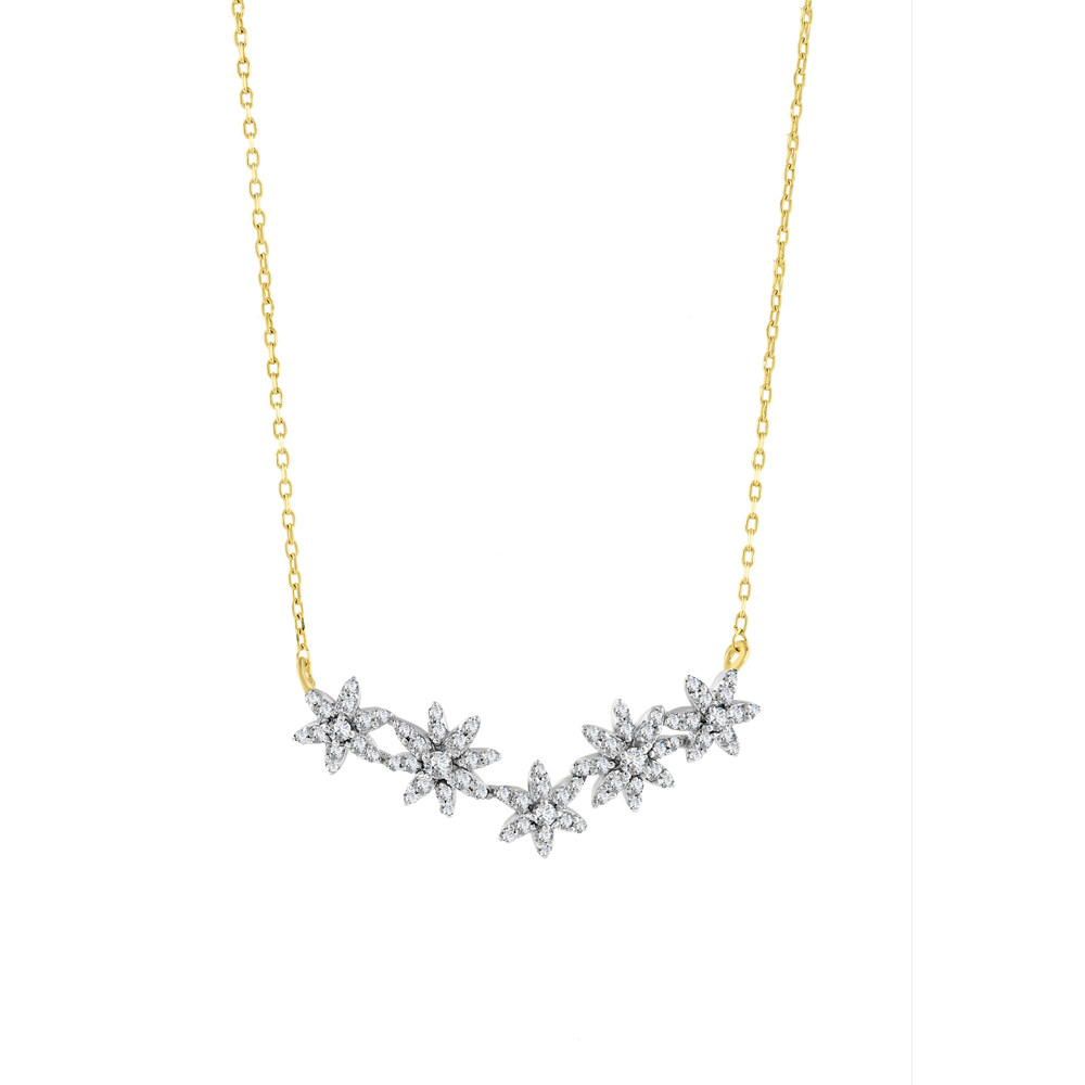 Çiçek Model Pırlanta Kolye