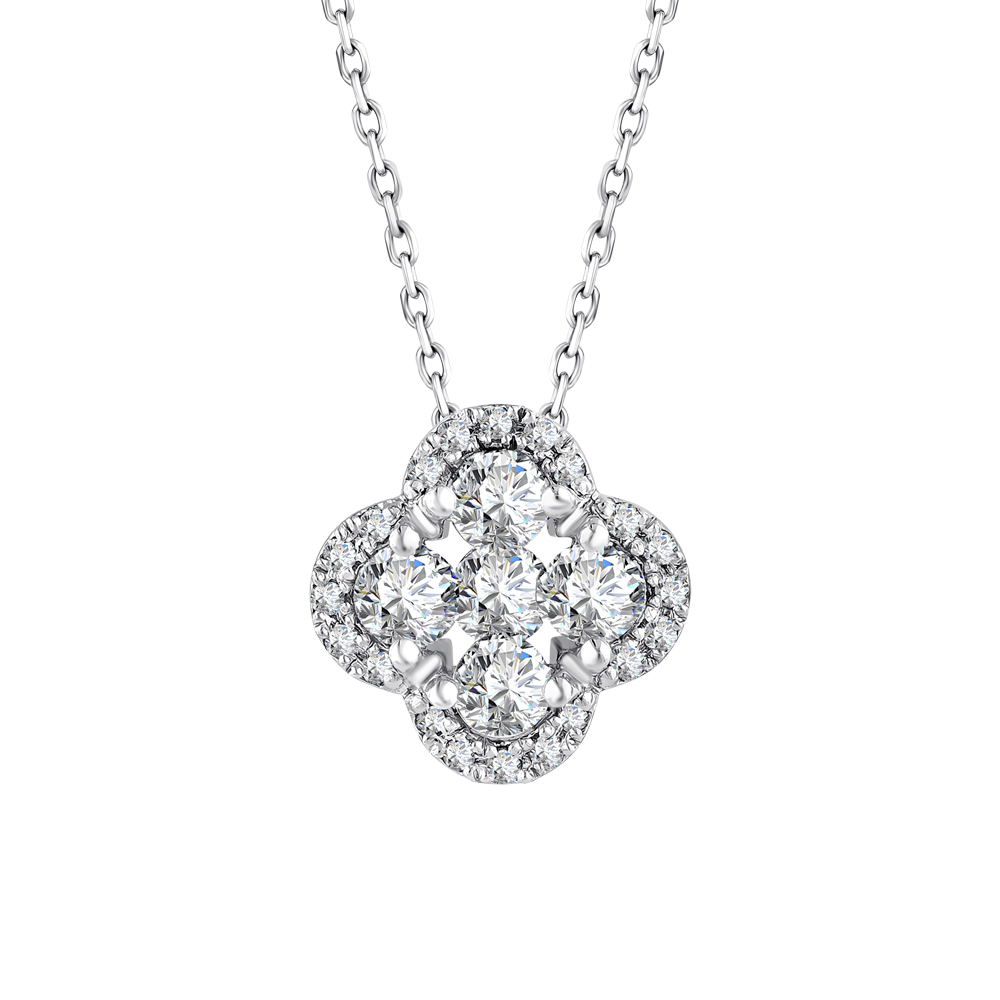 Pırlanta Yonca Kolye