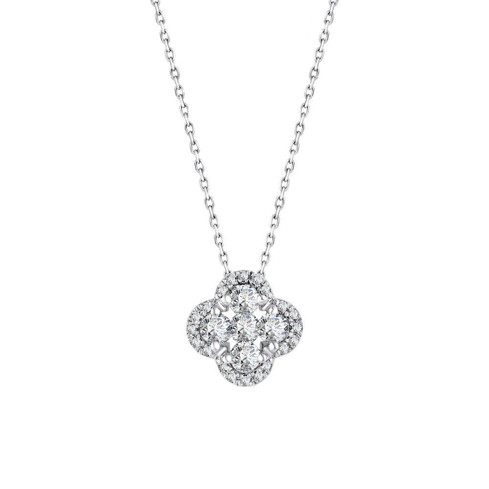 Pırlanta Yonca Kolye