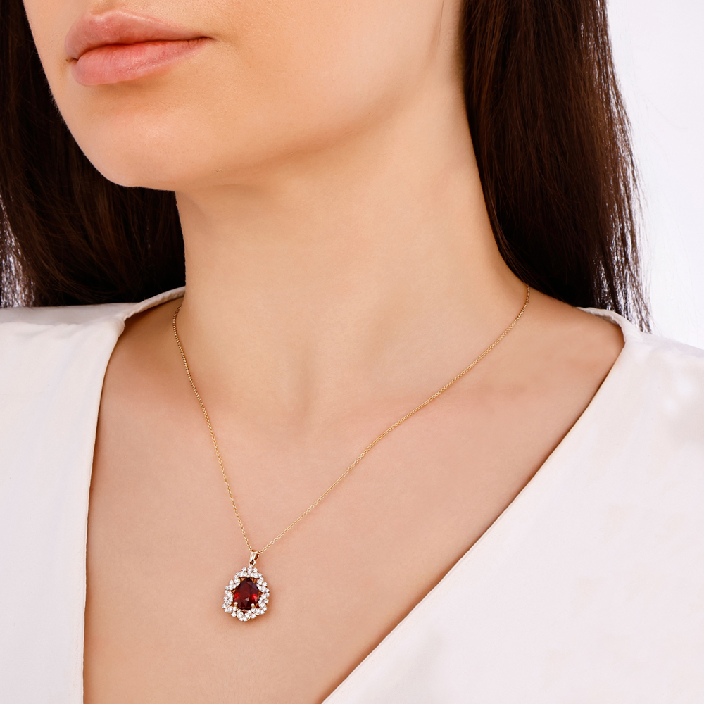 Damla Yakut Pırlanta Kolye