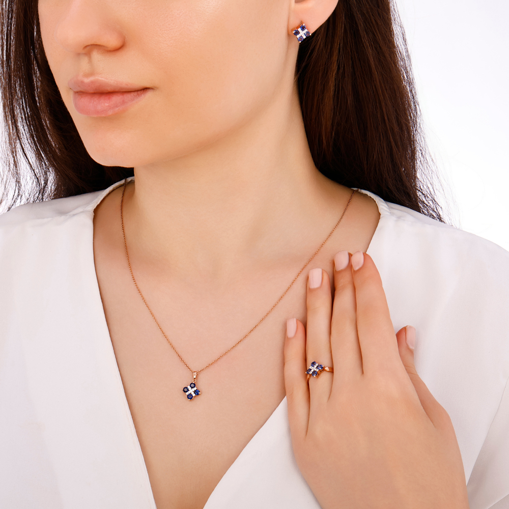 Safir Yıldız Pırlanta Kolye