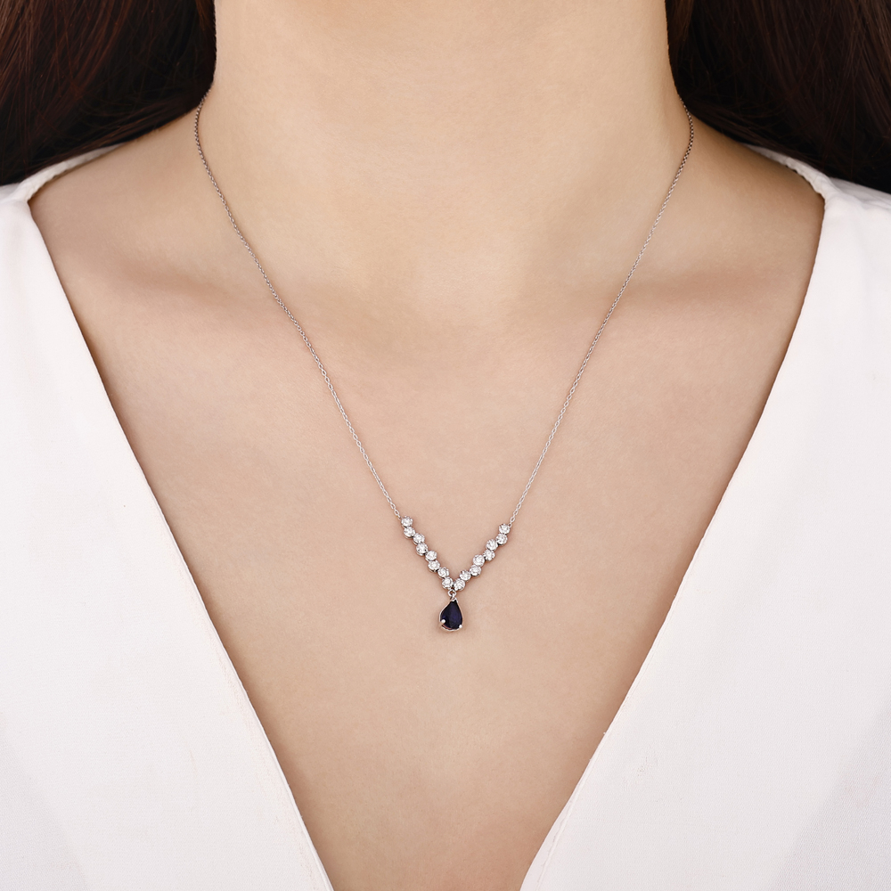 Safir Pırlanta Miracle Kolye (0.65 Karat Görünüm)