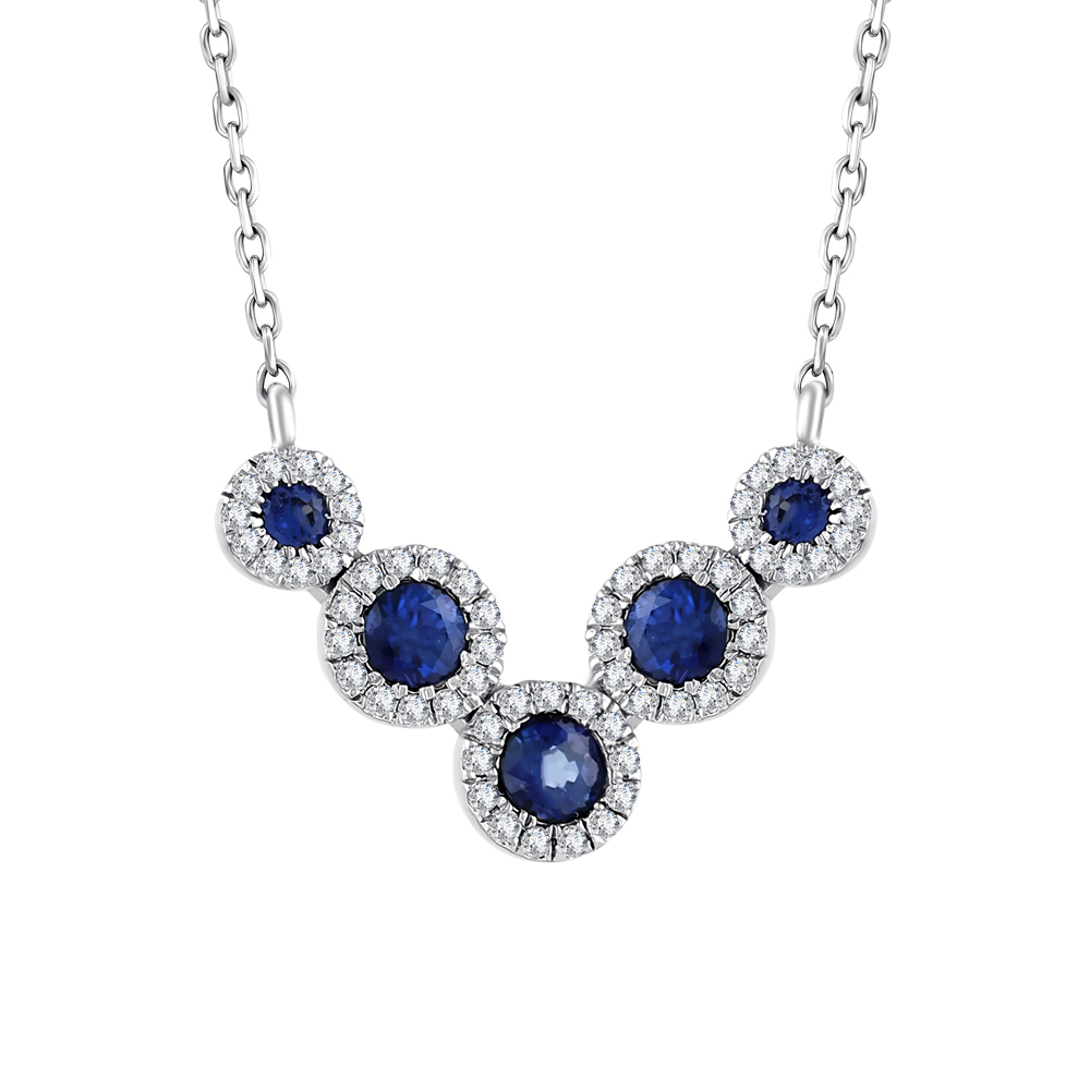 0.67 Karat Safir Pırlanta Kolye