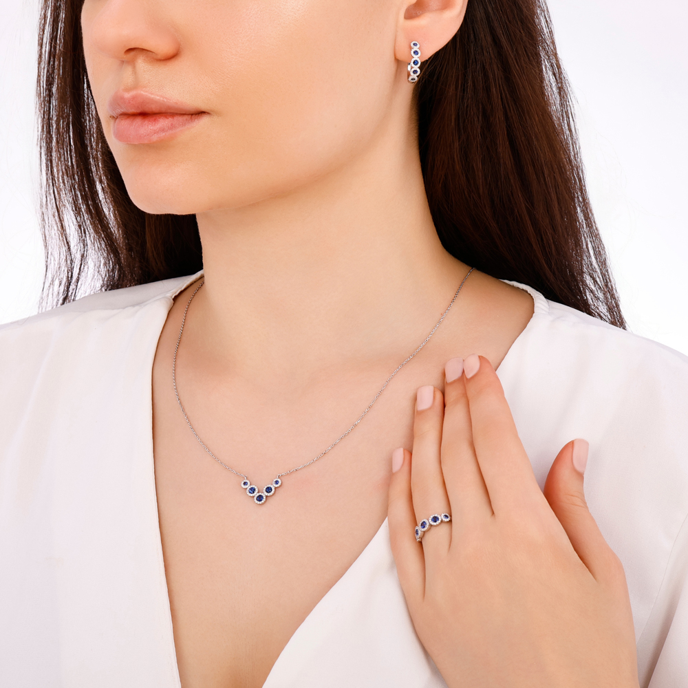 0.67 Karat Safir Pırlanta Kolye