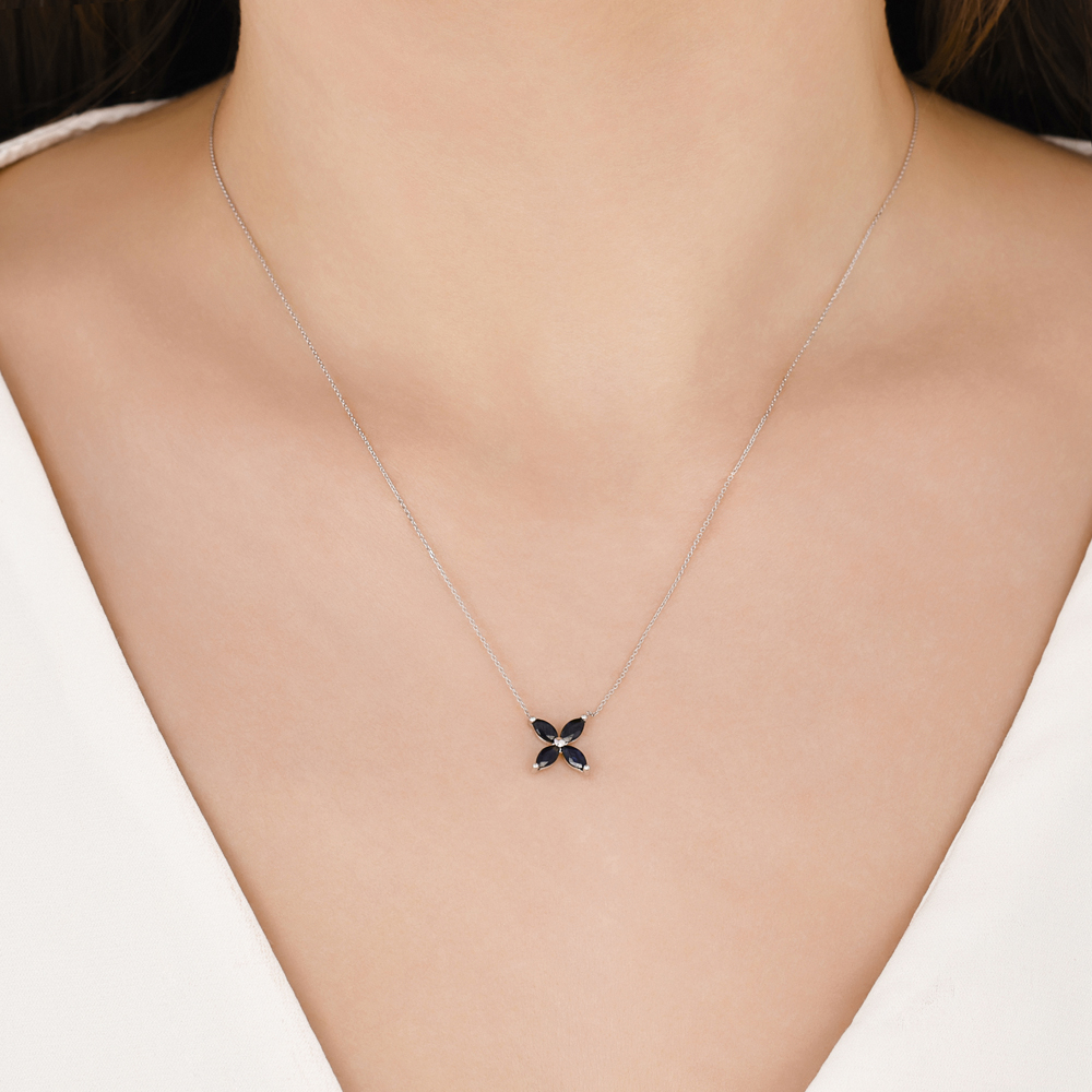 Markiz Şans Safir Kolye