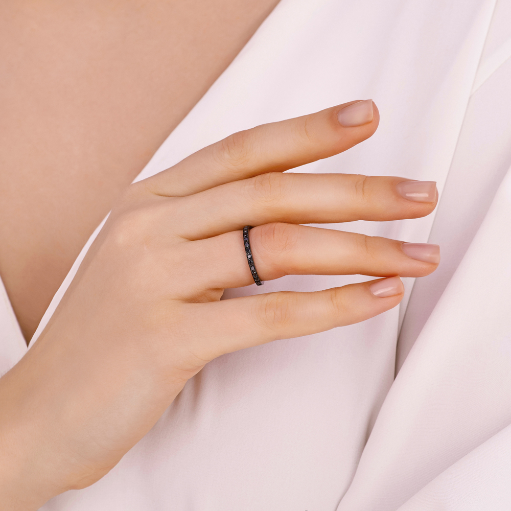 0.51 Karat Siyah Pırlanta Tamtur Yüzük