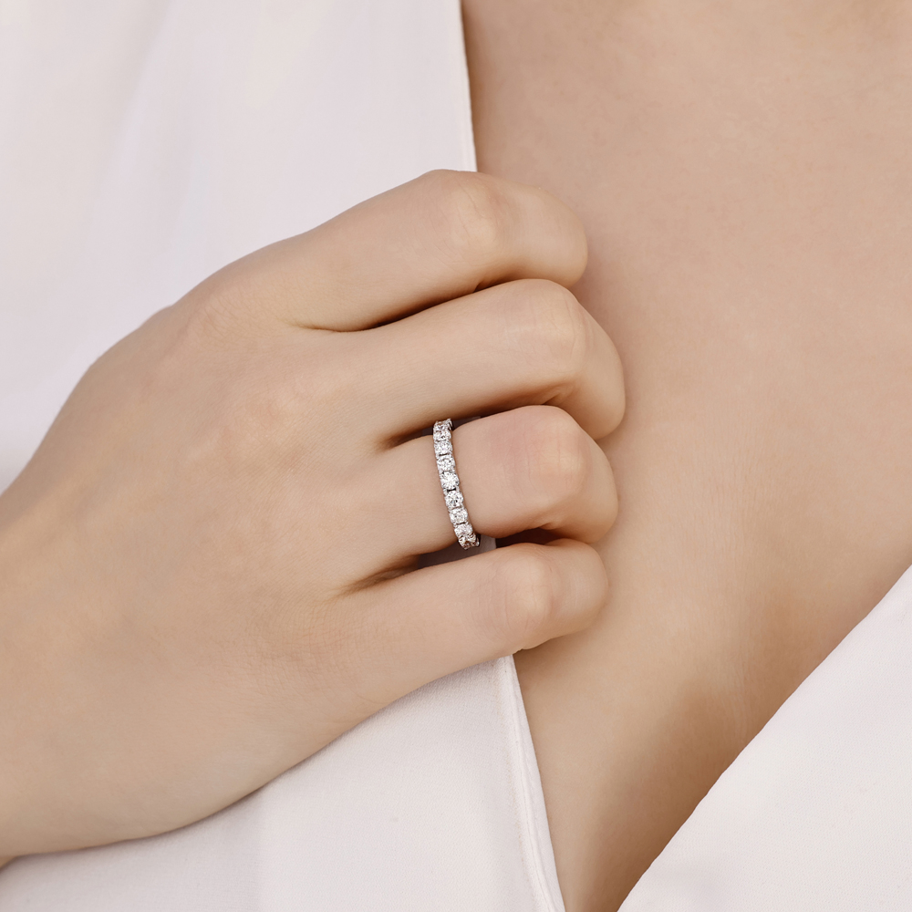 0.85 Karat Pırlanta Yarımtur Yüzük