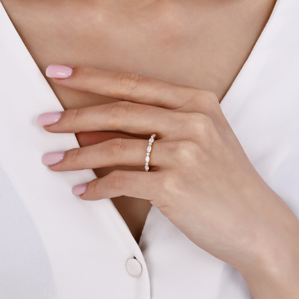 0.60 Karat Yarımtur Pırlanta Yüzük