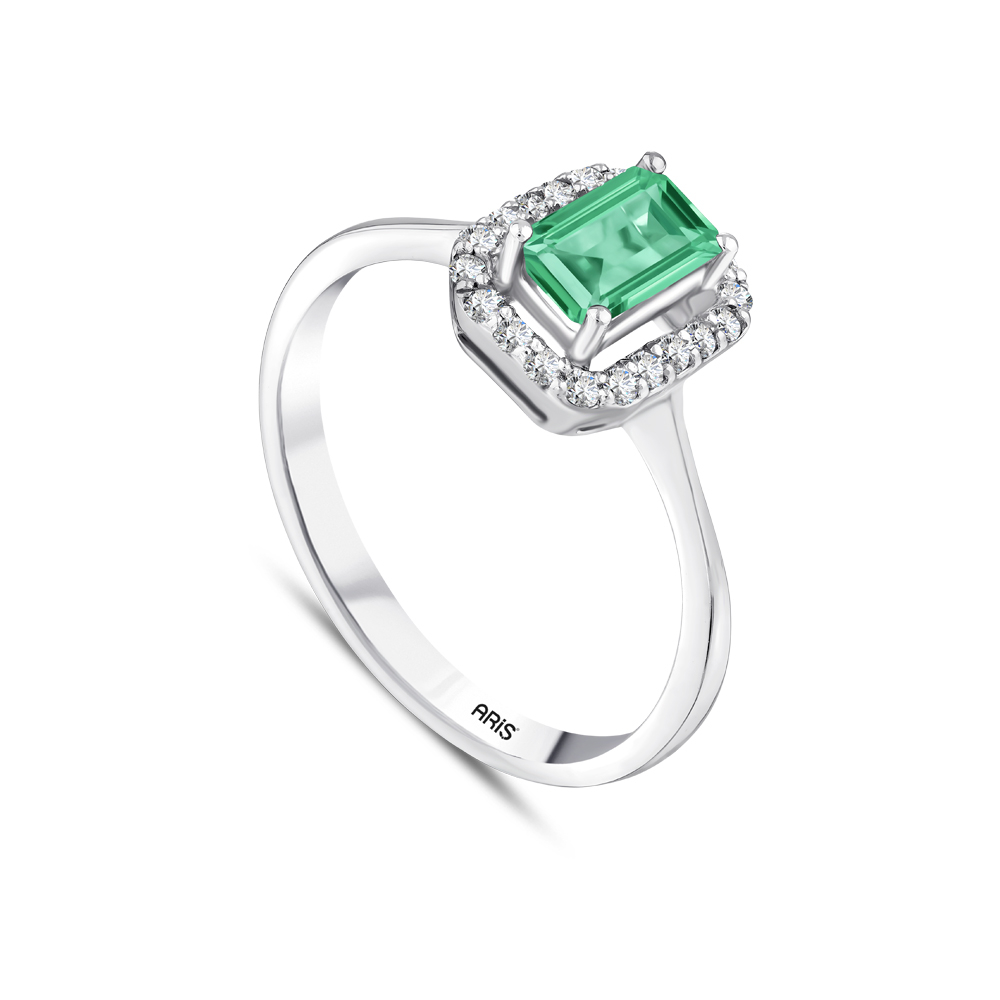 Pırlanta Anturaj Zümrüt Yüzük