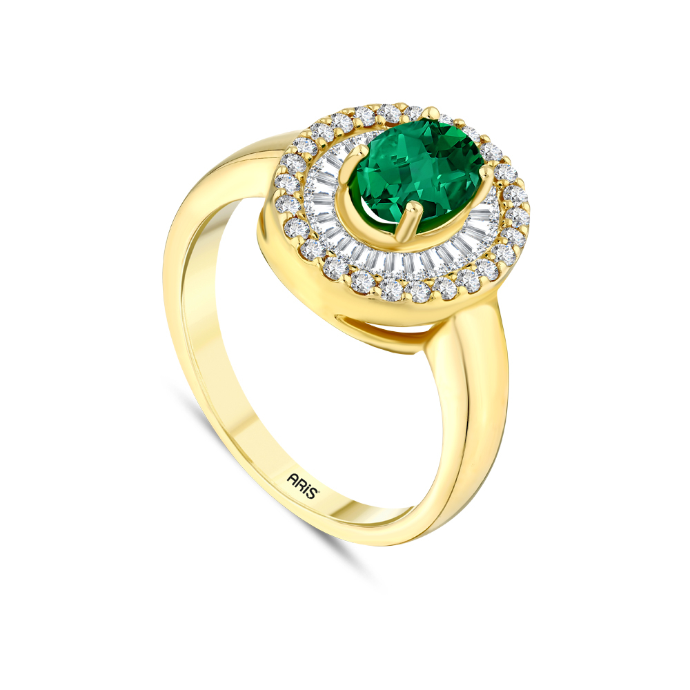 1.28 Karat Zümrüt Pırlantalı Yüzük
