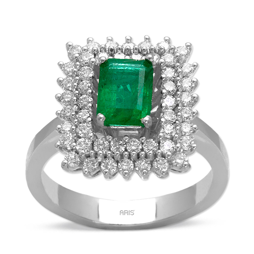 1.44 Karat Zümrüt Pırlanta Yüzük