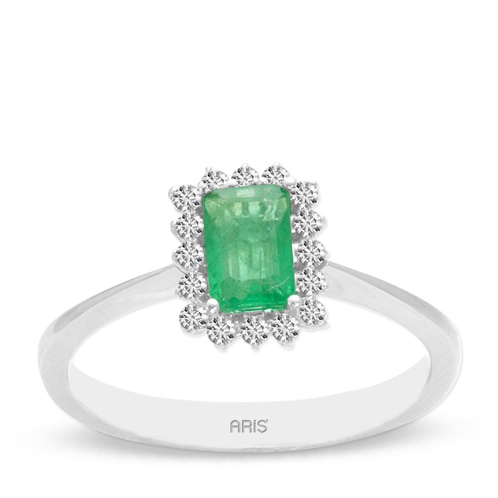 0.56 Karat Zümrüt Pırlanta Yüzük