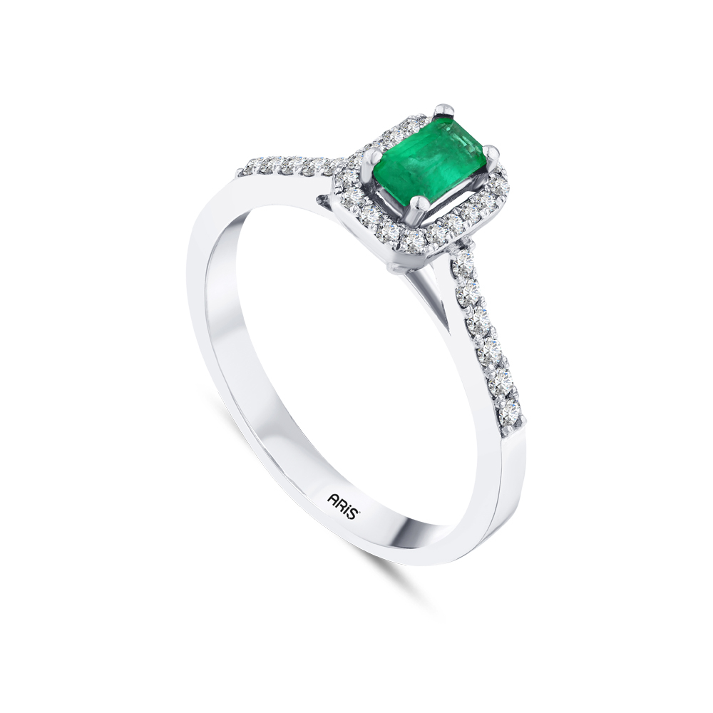 0.42 Karat Zümrüt Pırlanta Yüzük