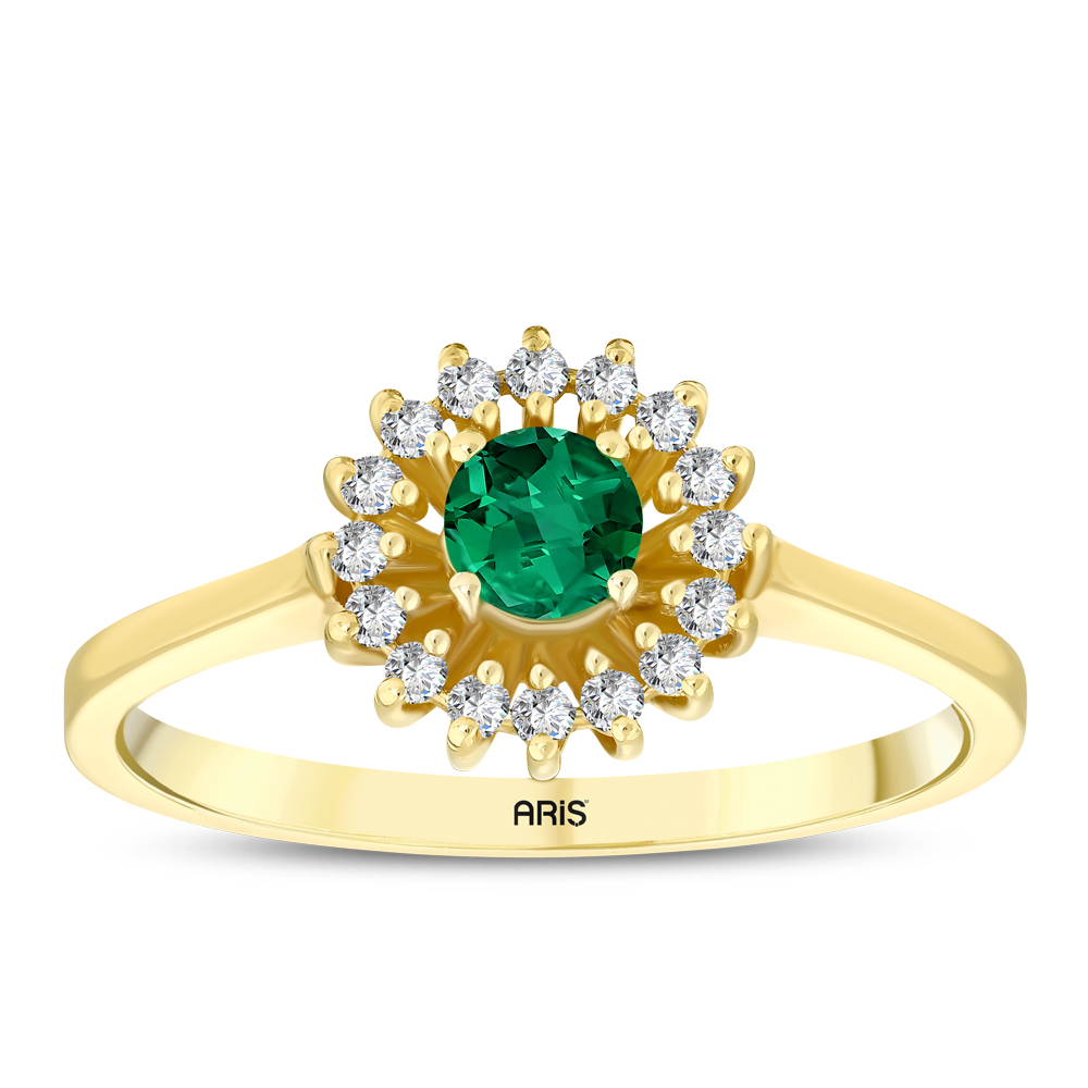 0.42 Karat Pırlanta Zümrüt Yüzük