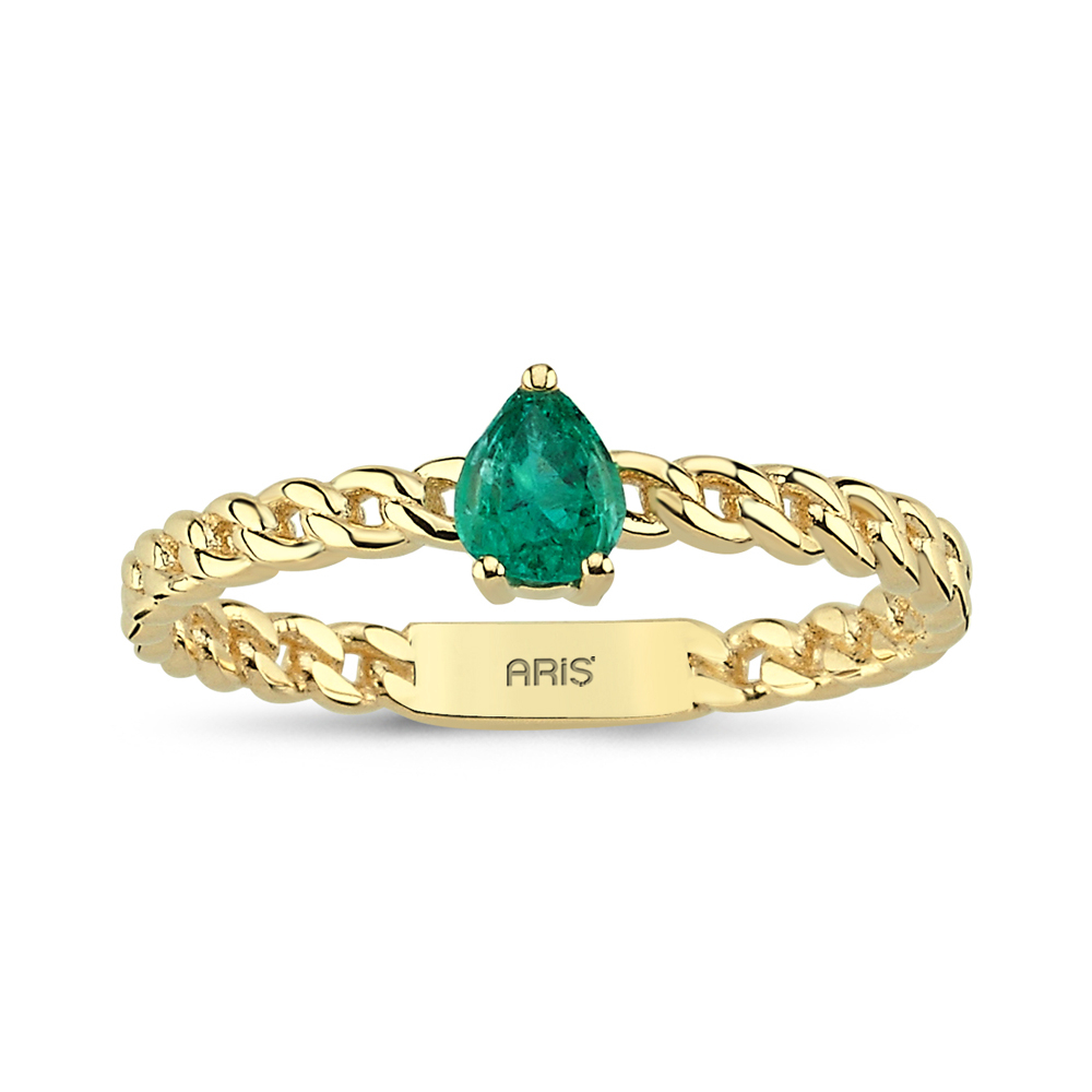 0.28 Karat Zümrüt Altın Yüzük