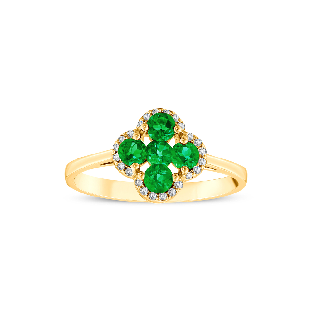 0.22 Karat Zümrüt Pırlanta Yüzük