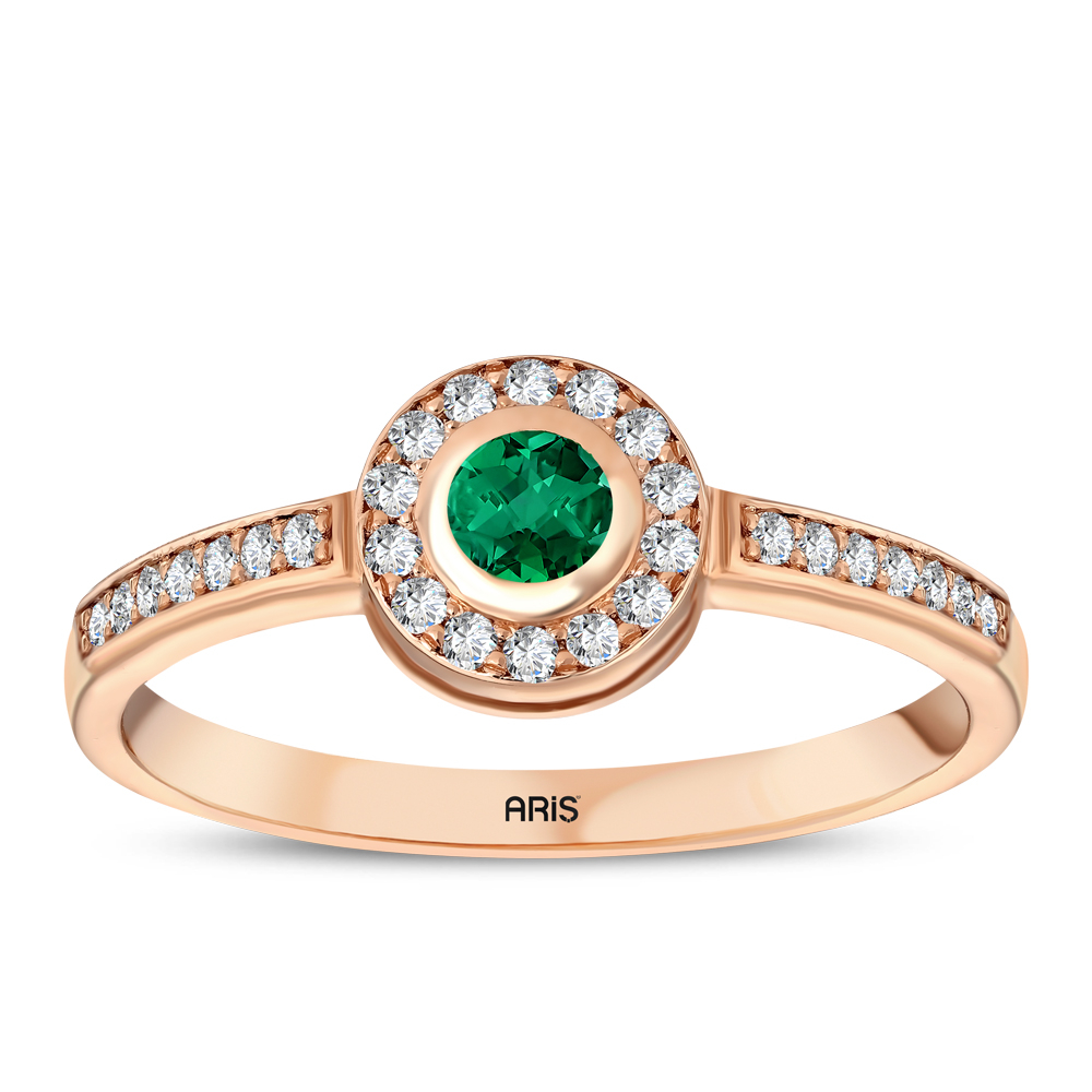 0.37 Karat Pırlanta Zümrüt Yüzük