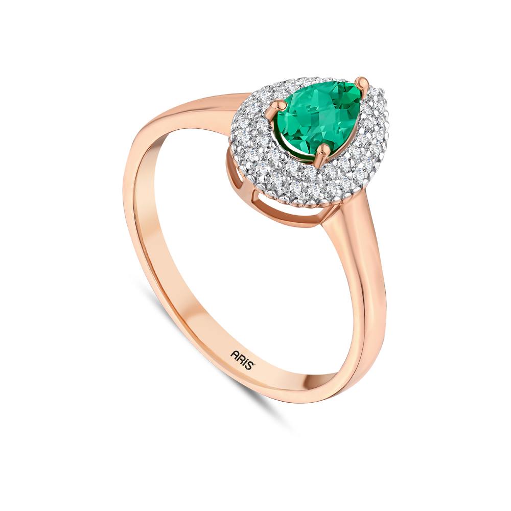 0.58 Karat Pırlanta Zümrüt Yüzük