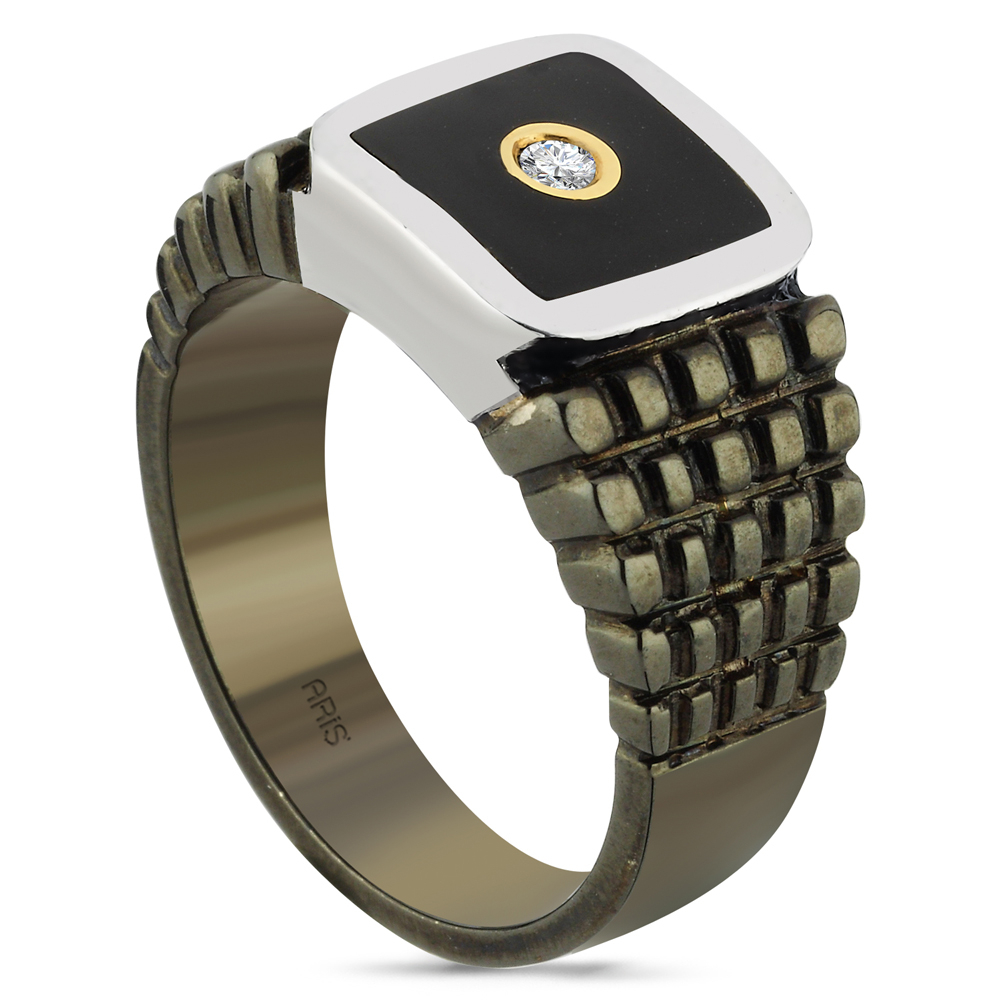 Pırlanta Altın / Gümüş Erkek Yüzük (Unisex)