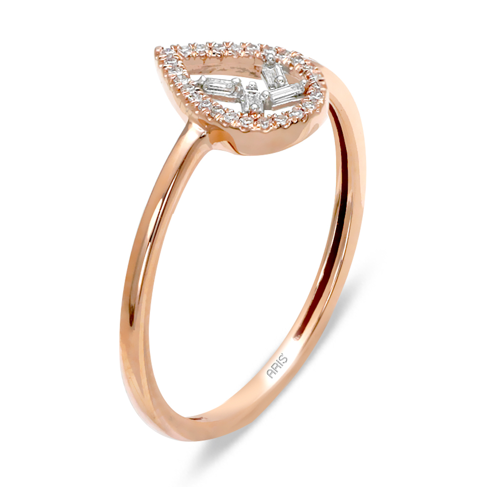 Pırlanta Baget Damla Yüzük