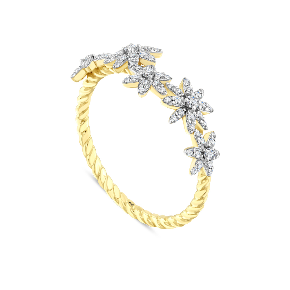 0.29 Karat Çiçek Desenli Pırlanta Yüzük