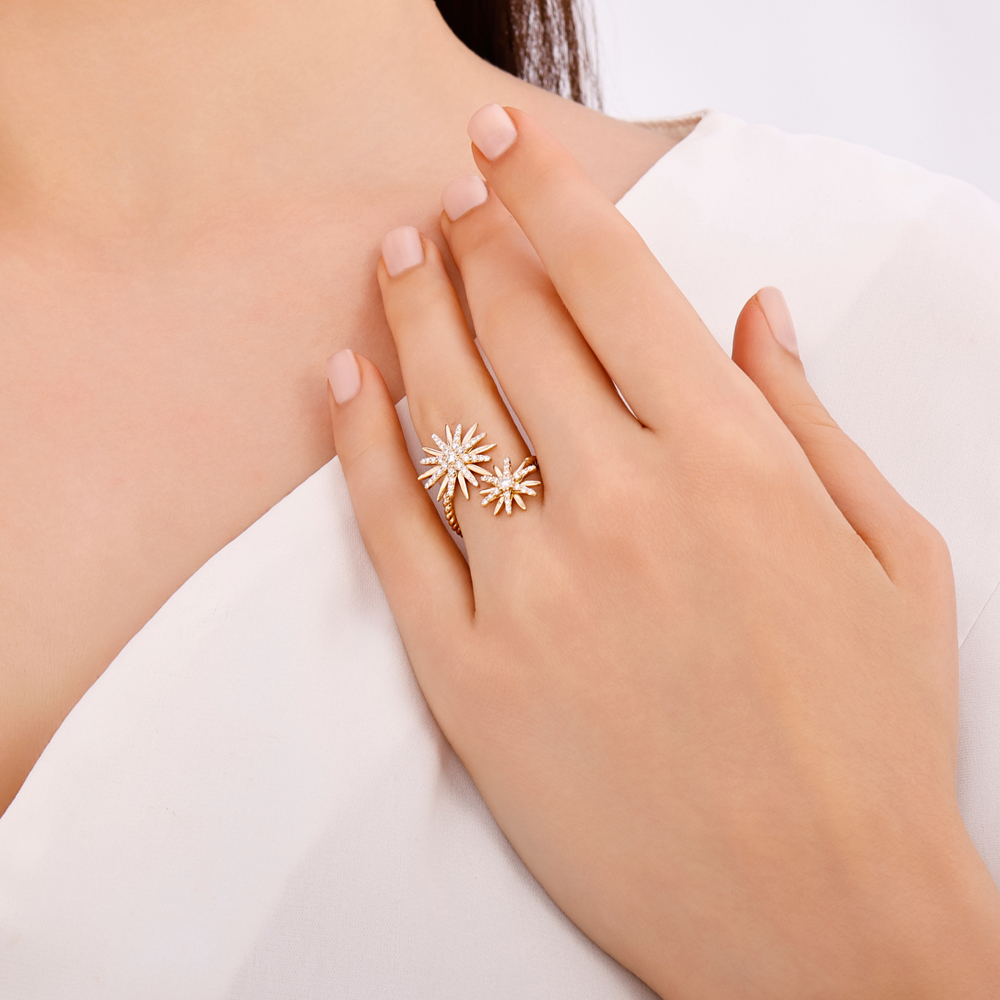 0.48 Karat Güneş Tasarım Pırlanta Yüzük