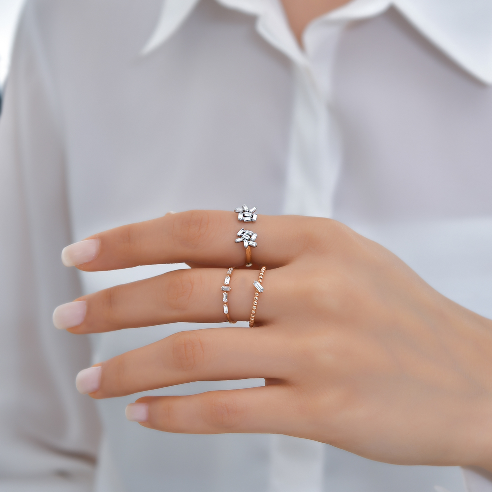 0.42 Karat Baget Pırlanta Yüzük