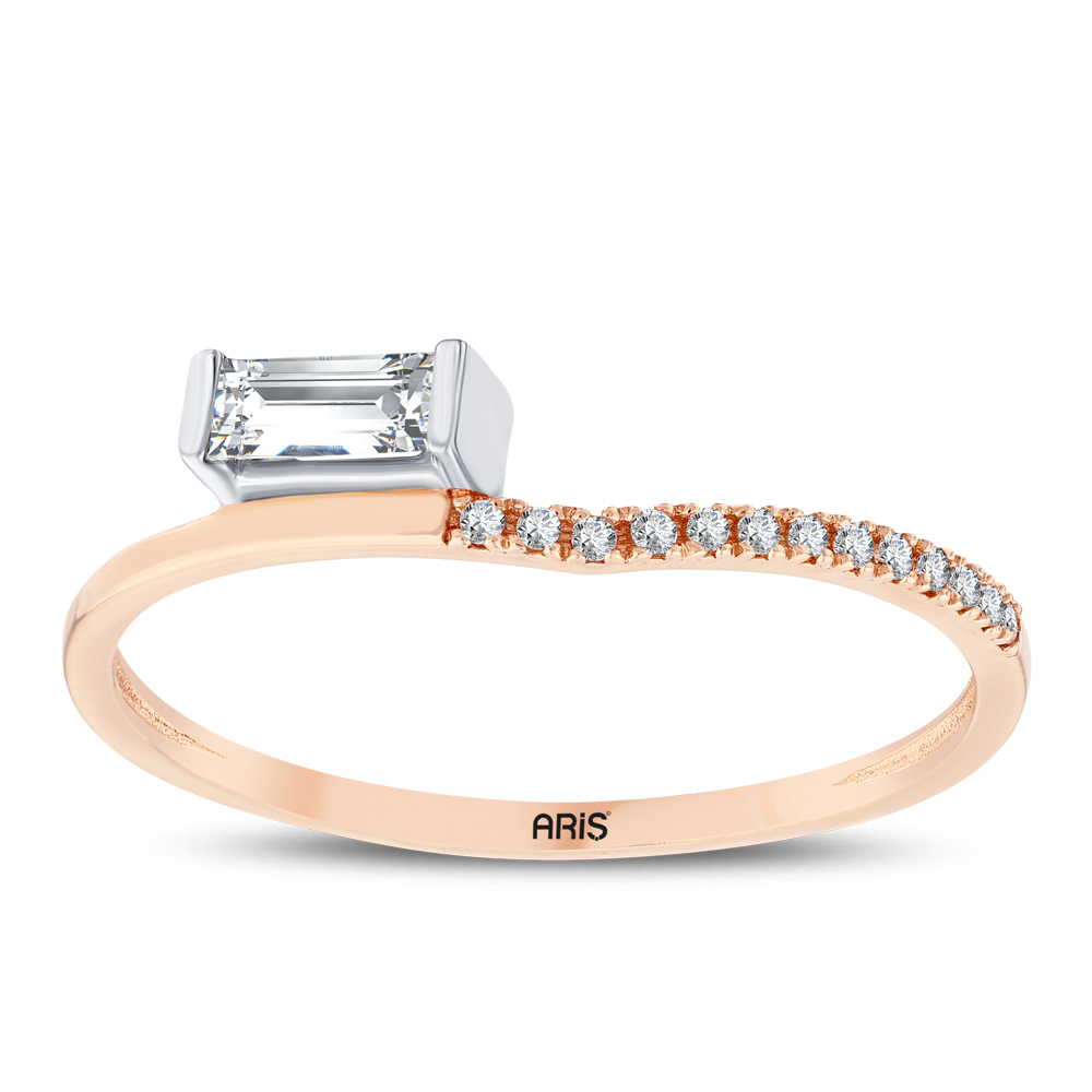 0.14 Karat Pırlanta Baget Yüzük