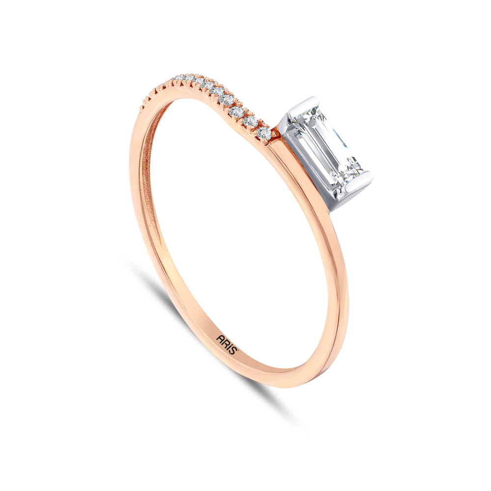 0.14 Karat Pırlanta Baget Yüzük