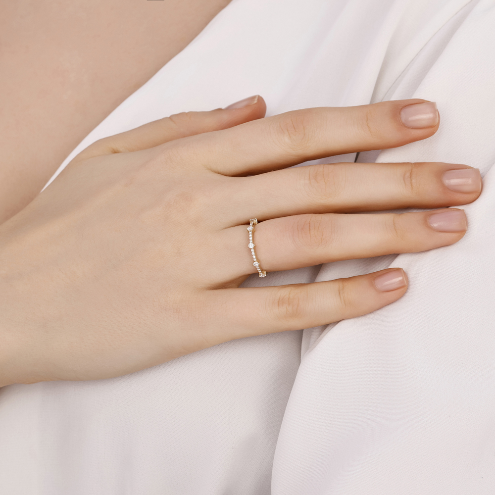 0.26 Karat Yarımtur Pırlanta Yüzük