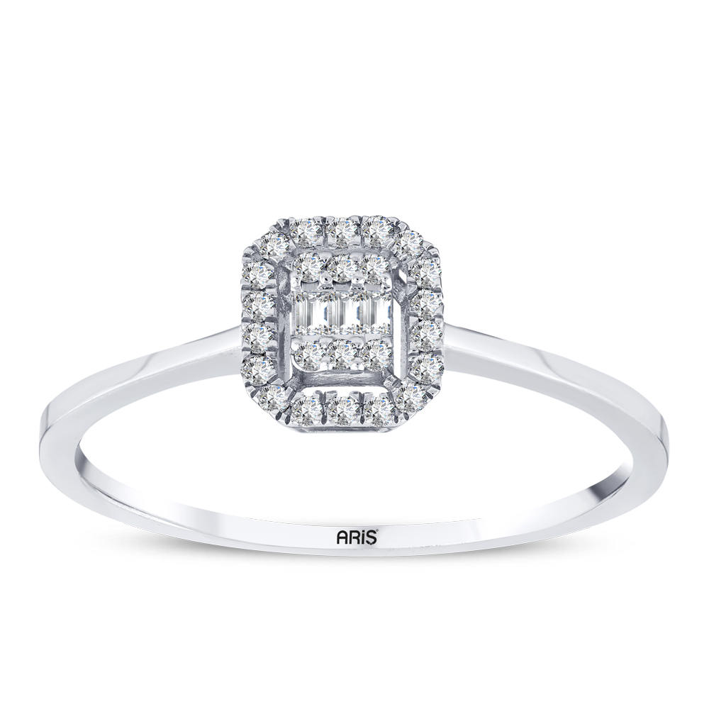 0.14 Karat Pırlanta Baget Yüzük