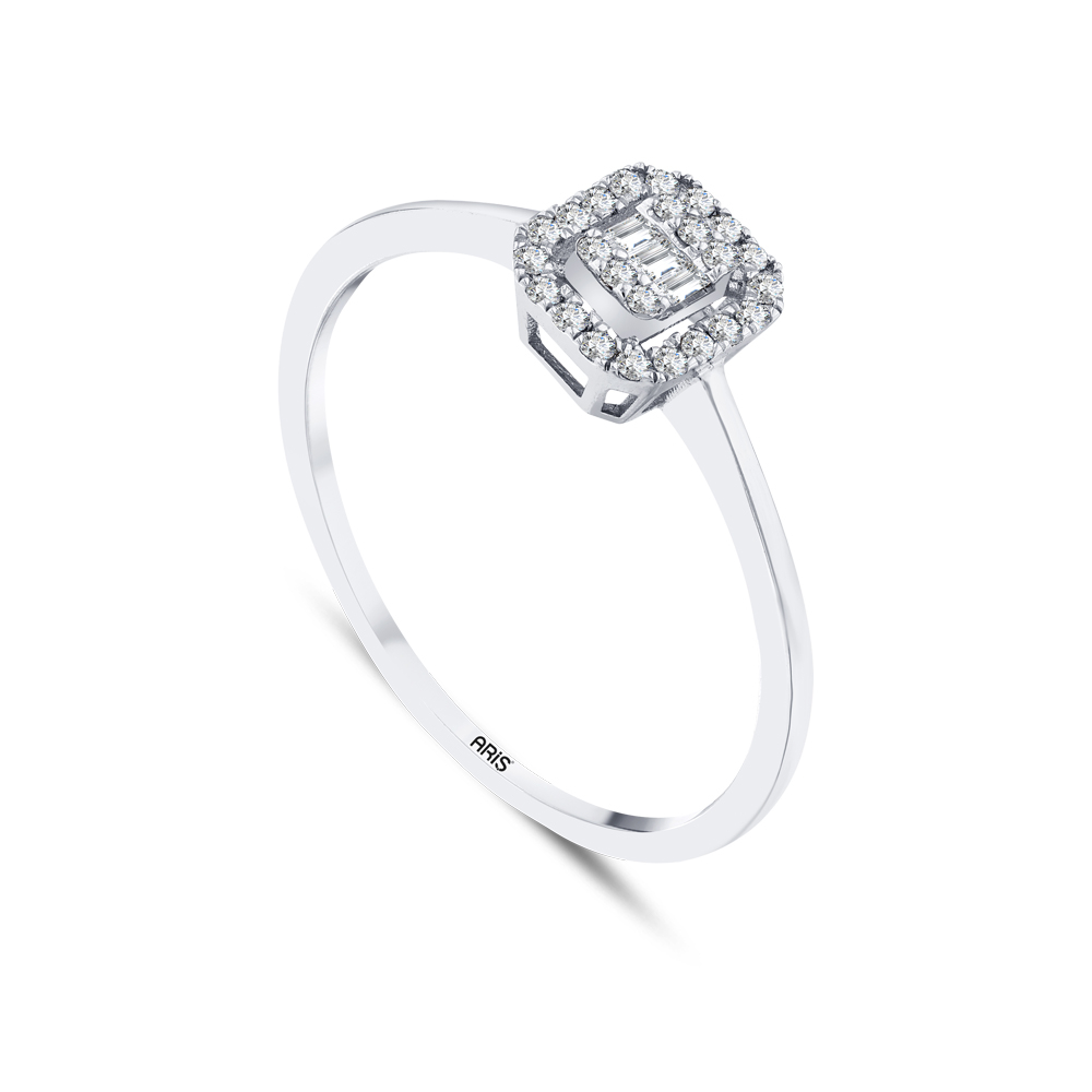 0.14 Karat Pırlanta Baget Yüzük