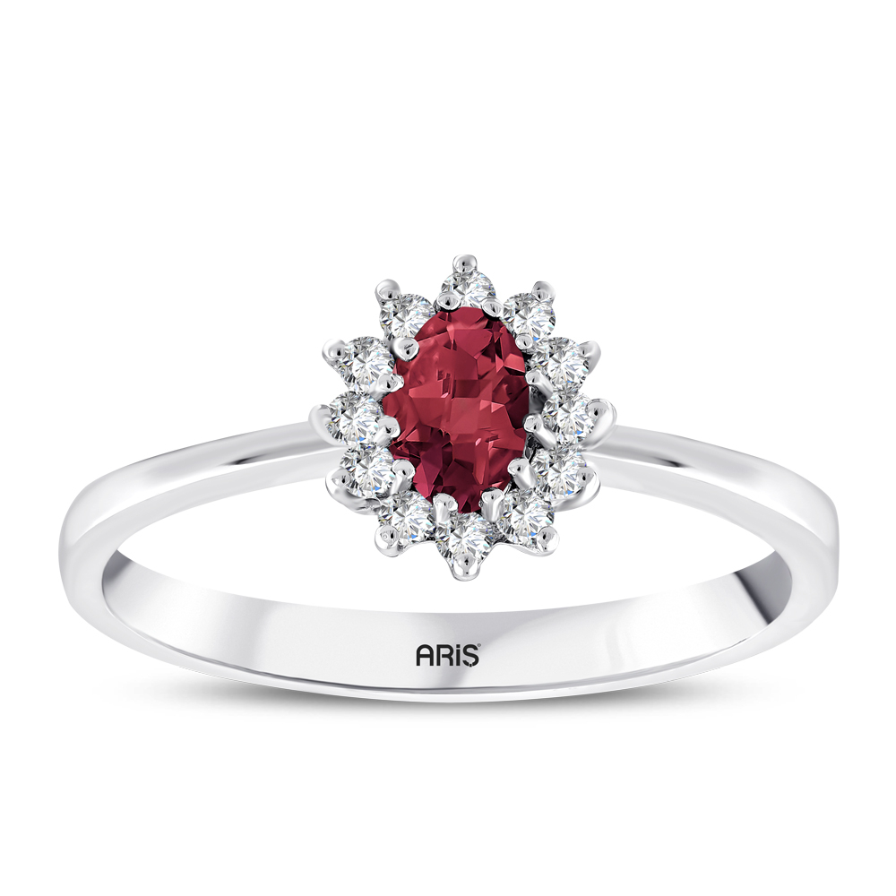 Oval Yakut Pırlanta Yüzük