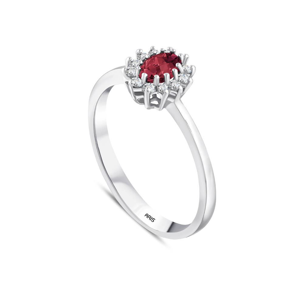 Oval Yakut Pırlanta Yüzük